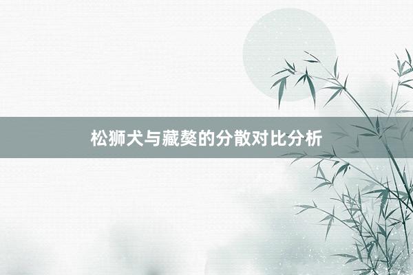 松狮犬与藏獒的分散对比分析